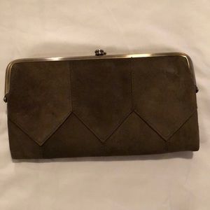 Hobo Wallet Green Suede Lauren Clutch Wallet